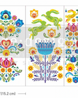 Small transfer image Doodle Flowers