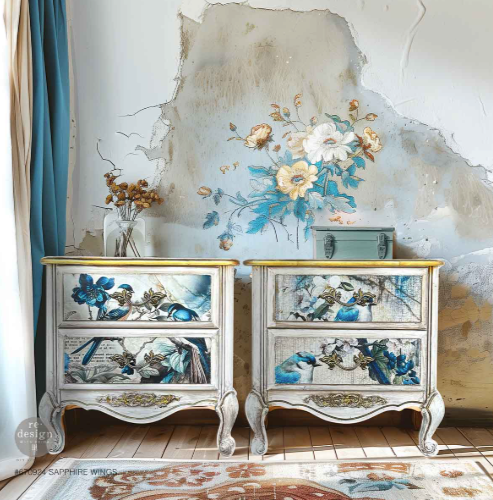 Sapphire Wings - Decoupage kuitupaperisetti 49x76 cm - 3 kpl