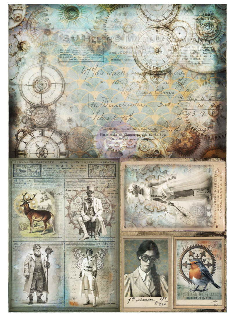 A3 Decoupage Finnabair Steam and Frost 30cm x 42cm