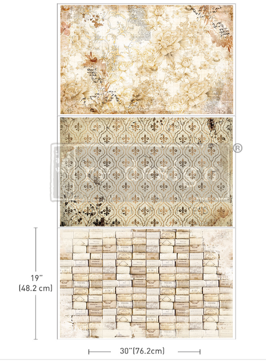 Enchanted Romance - Decoupage Fibre Set 49x76 cm - 3 pcs